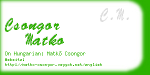 csongor matko business card