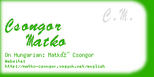 csongor matko business card